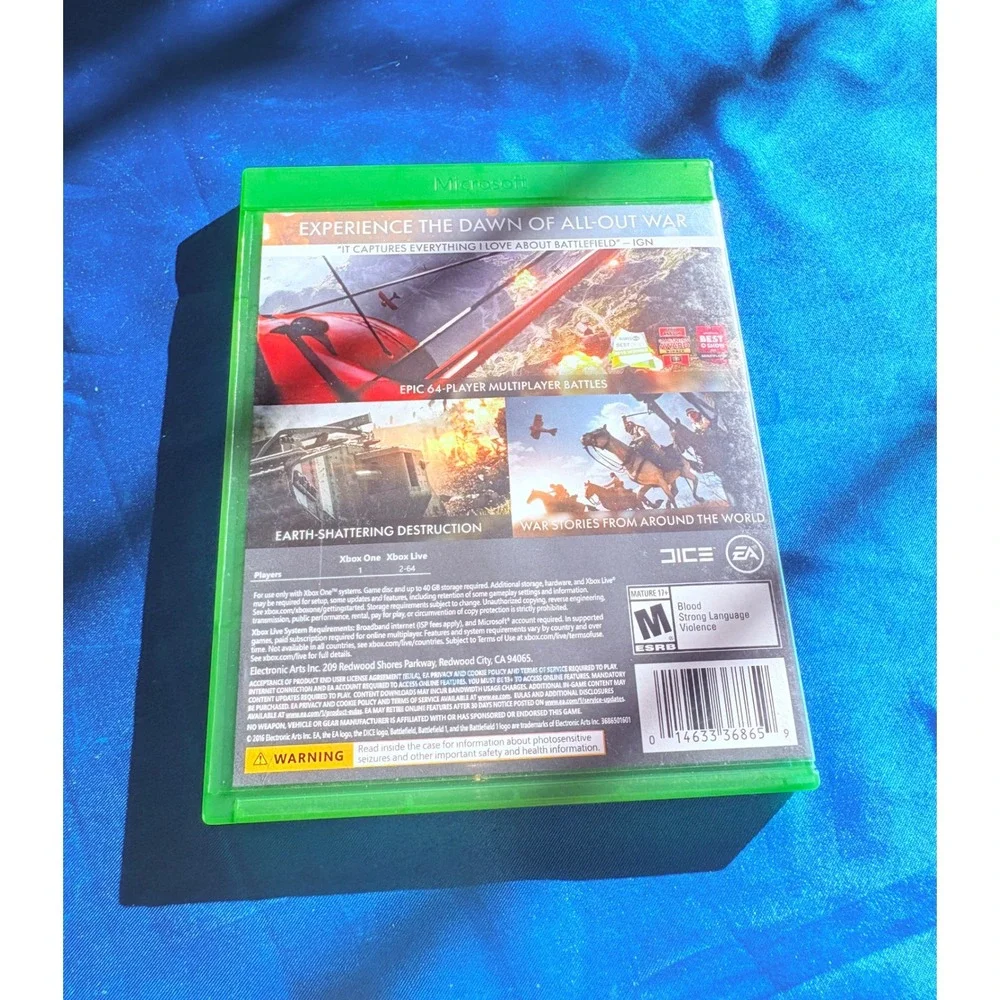 Battlefield 1 Xbox One Video Game EA DICE‎ World War 1 FPS